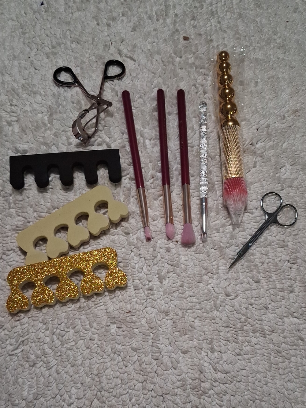 Makeup Brush and Pedicure Set - Pink and Gold